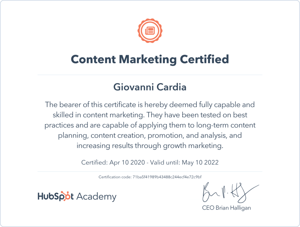 Content Marketing consulenza Giovanni Cardia